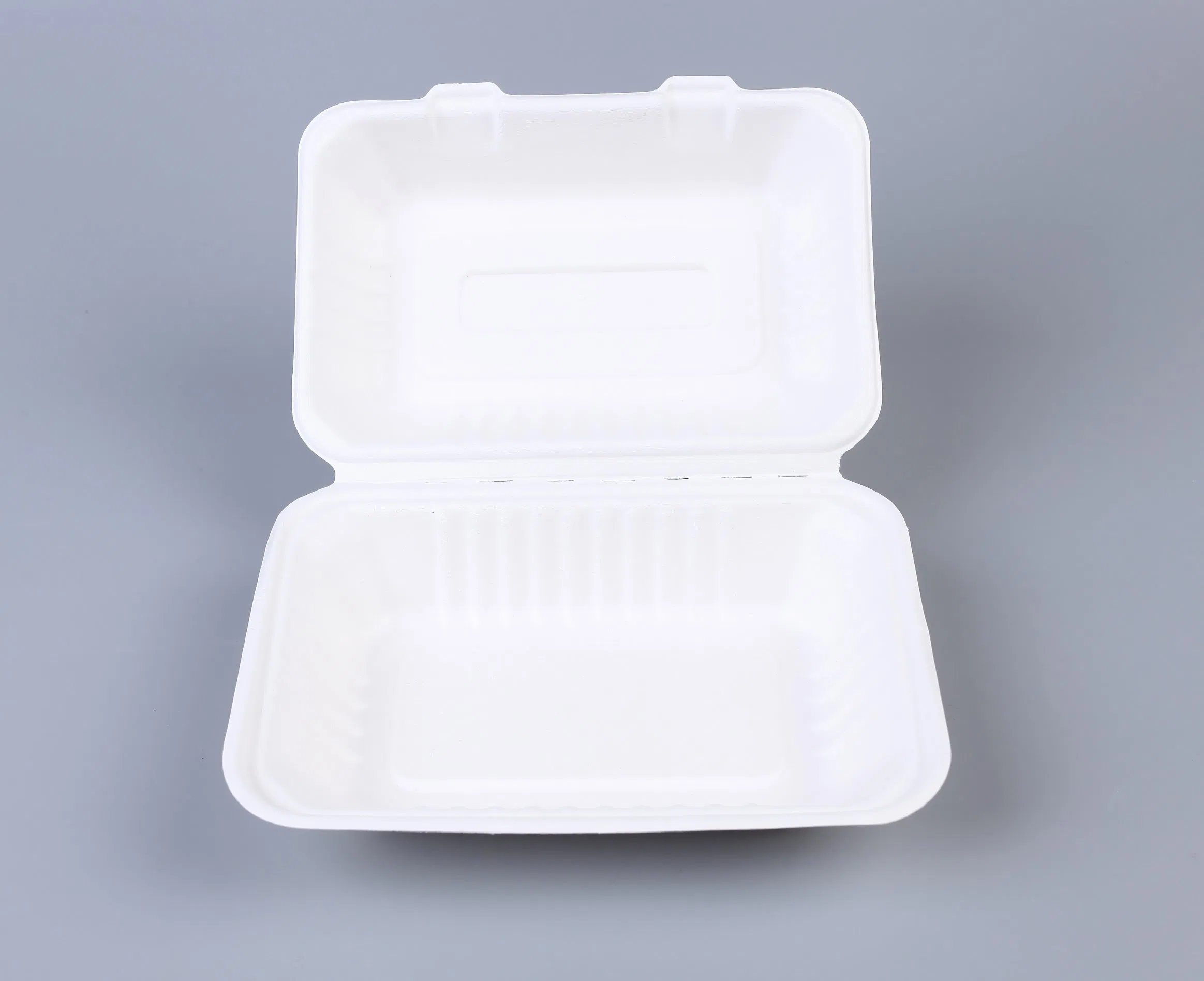 Microwaveable and Compostable Sugarcane Bagasse Lunch Box Food Packaging