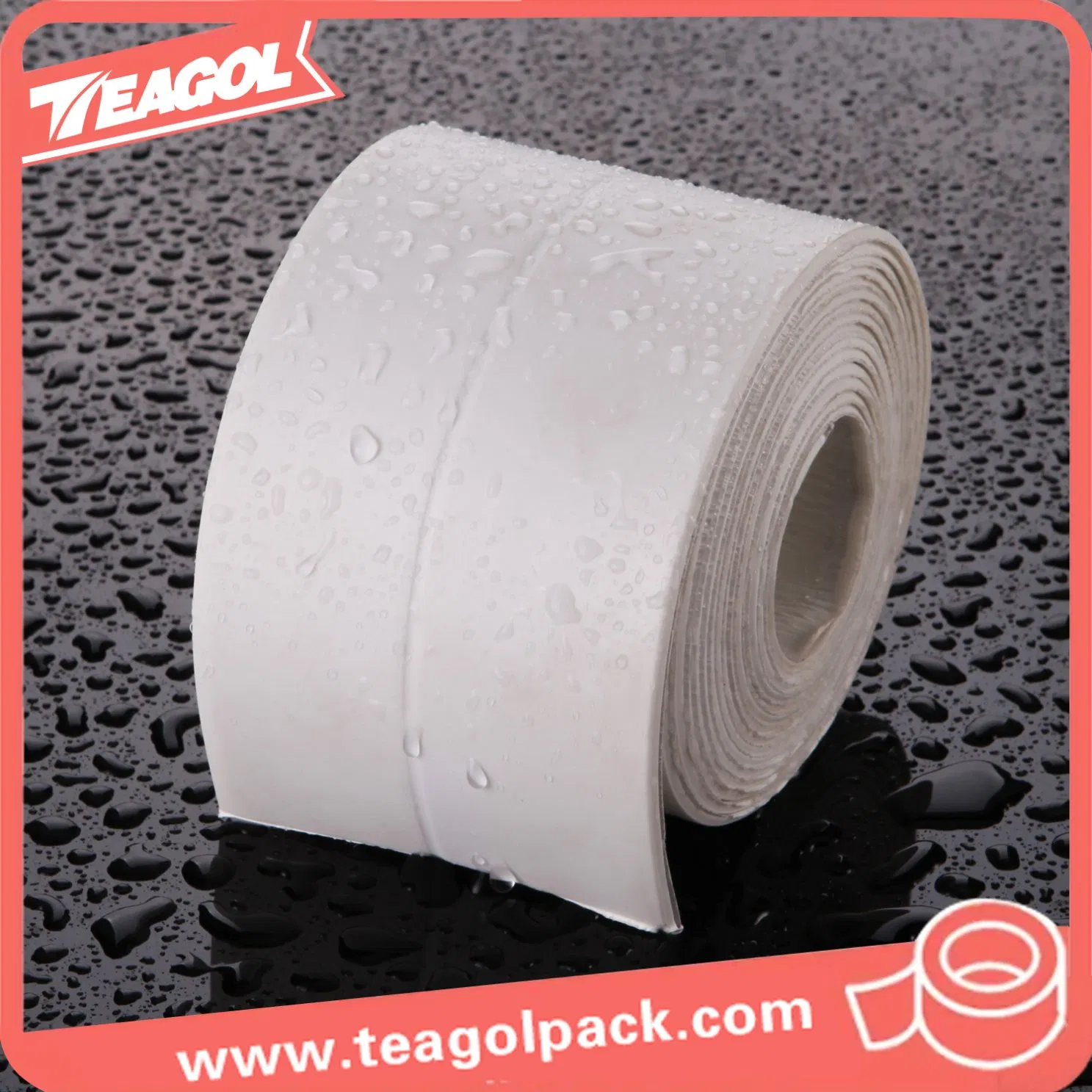 White Vinyl Kitchen Caulk Strip Tape for Sealing, Caulk Tape