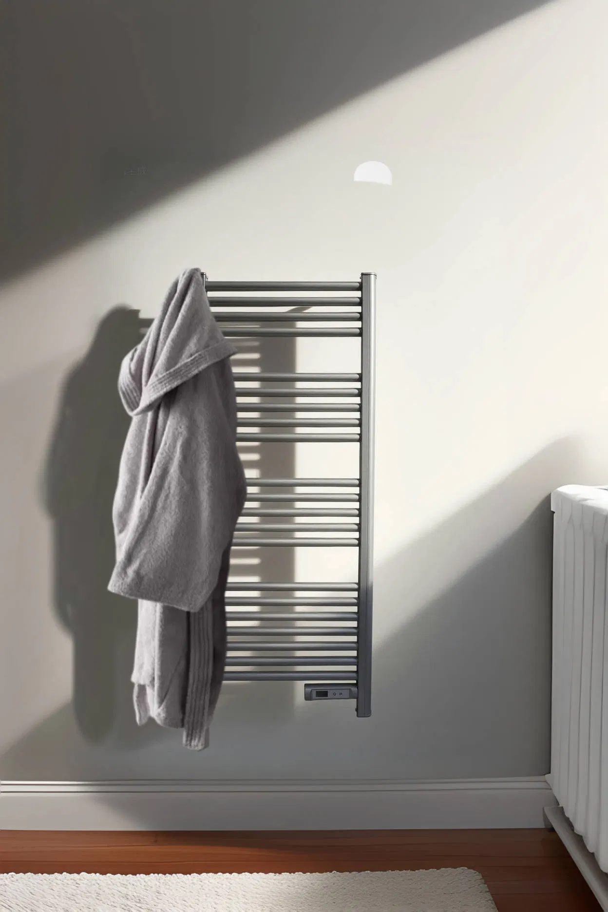 Ladder Style Electric White Straight Ladder Heated Towel Rail