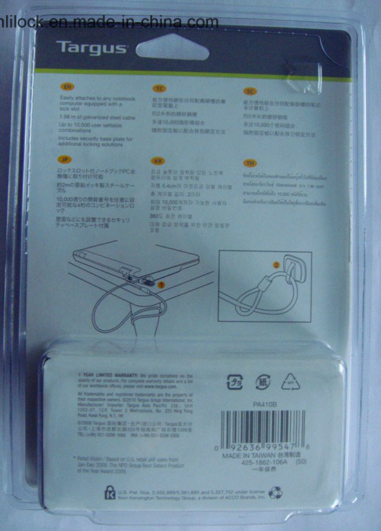 Notebook Lock, Combination Laptop Lockcombination Computer Locksafe PC Lock (AL-7500)