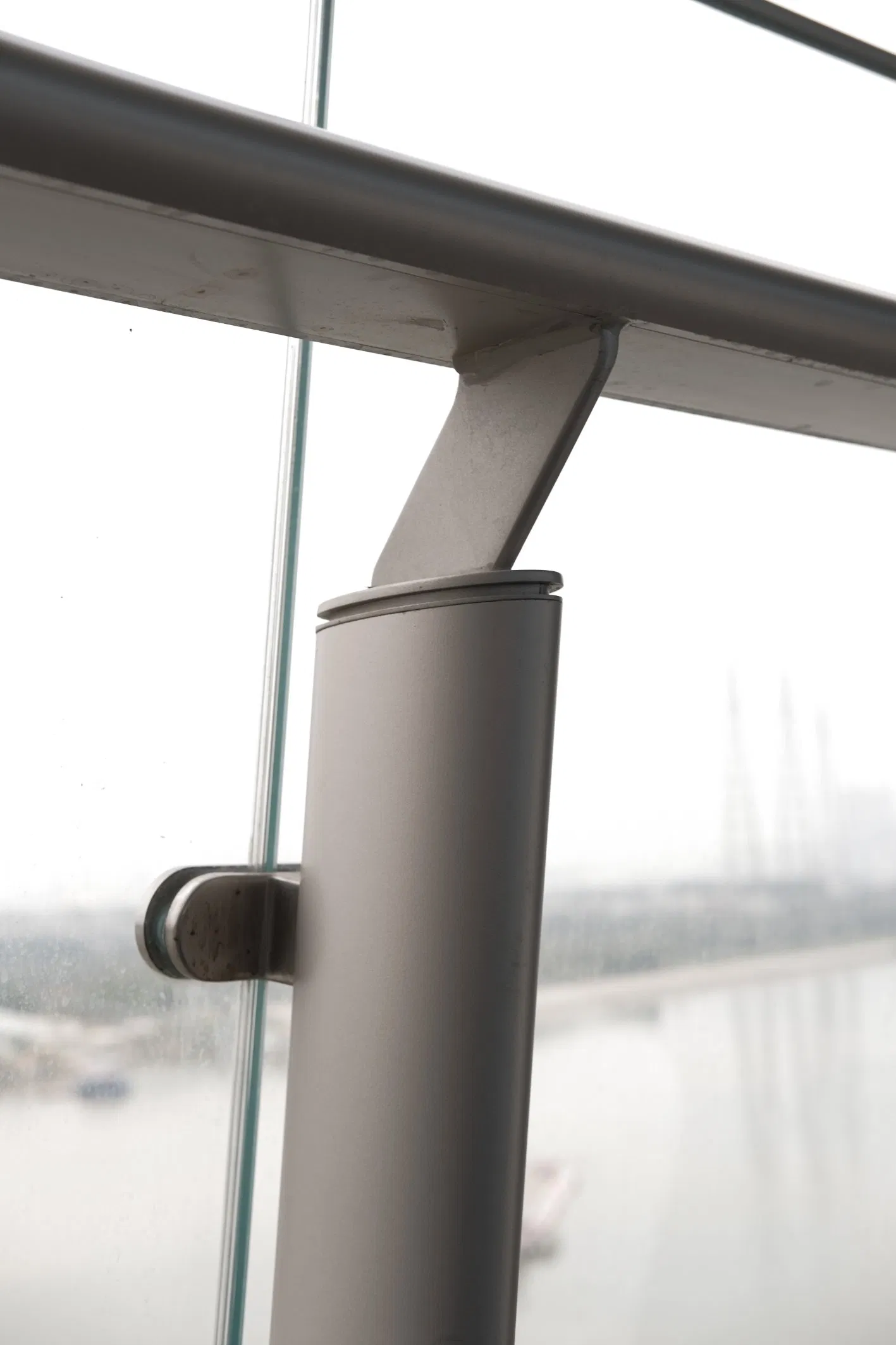 Foshan Modern House Balcony Balustrade Aluminum Glass Stair Handrail Railing