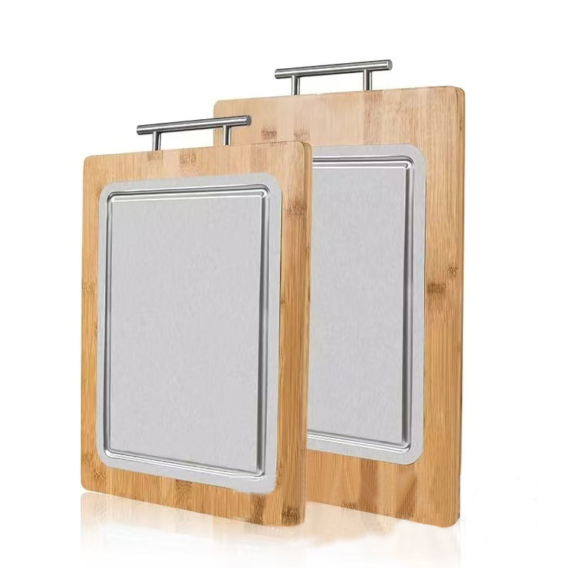Creative Bamboo Wood Portable Cutting Board Kitchen Solid Wood Double-Sided Usable Cutting Board Household Solid Wood Convenient