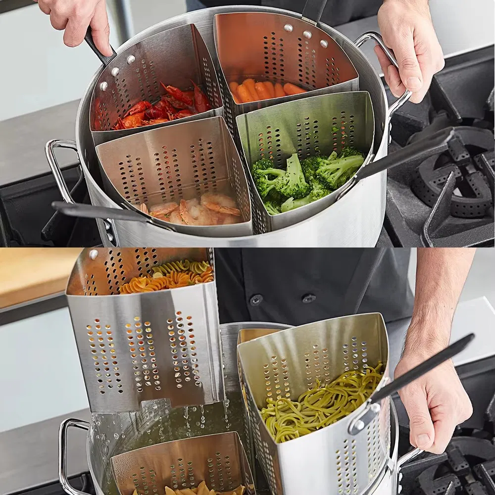 Stainless Steel Perforated Pasta Cooker Basket Kitchen Tools Pasta Pots Strainer Colanders & Strainers