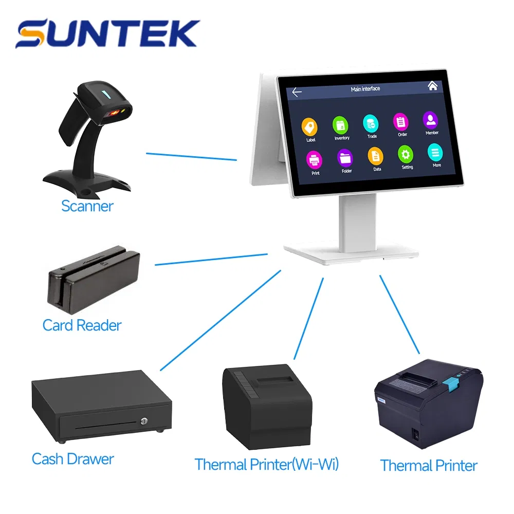 15.6 Inch Widescreen Point of Sale Suntek Android Machine Touch Screen POS System Cheap Price