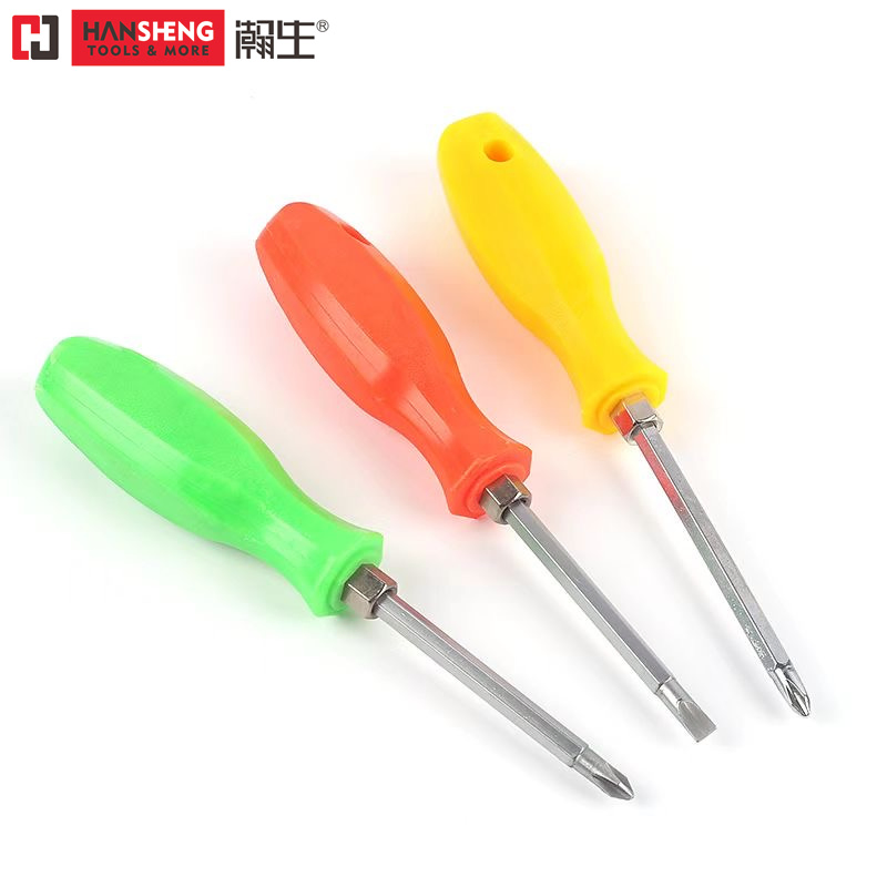 Regular Size, The Screwdriver, Made of S2, Screwdriver, TPR/PVC, Carbon Steel, Lightning Handle Red Screwdriver Cross - Shaped with Magnetic Screw Quintuple