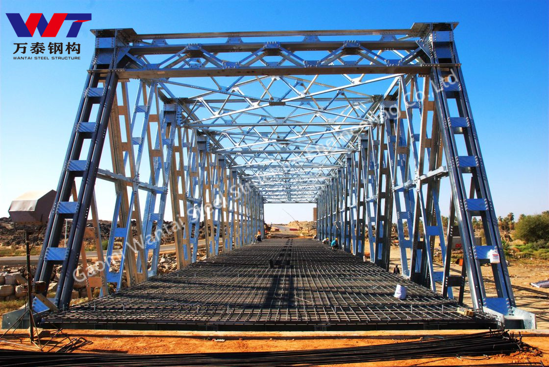Steel Truss Bridge High Over River Bridge