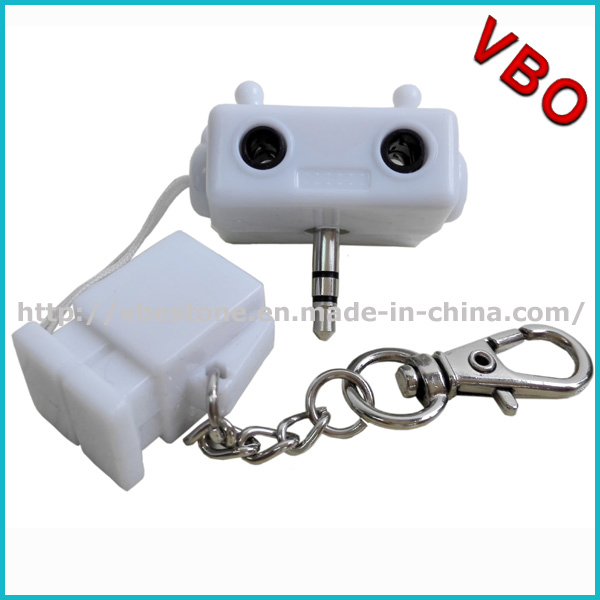 Best Selling Promotion Gifts 2 Way 3.5mm Jack Robot Music Earphone Splitter Adapter