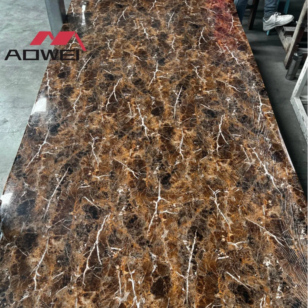 Elegant 3D Stone Vein PVC Marble Panel for Easy Installation