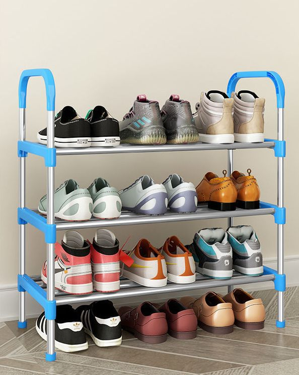 Стойка для обуви пластиковая 3-х ярусная, черная