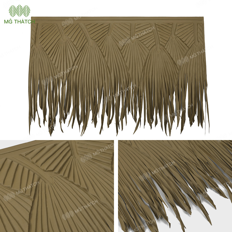 Factory Wholesale Artificial Thatch Roofing Price Waterproof Plastic Synthetic Palm Thatch
