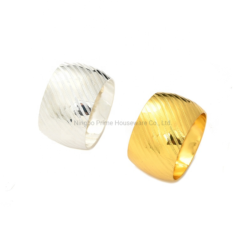 High Quality Plated Color Preserving Gold Metal Round Simple Napkin Ring for Hotel Decor, Home Decor