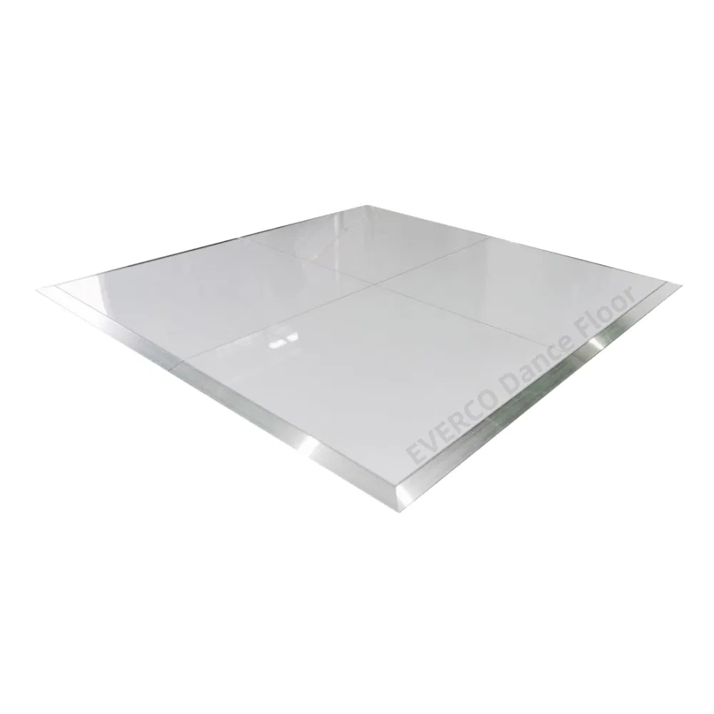 Портативный танцпол белый глянцевый ламинат с алюминиевой кромкой