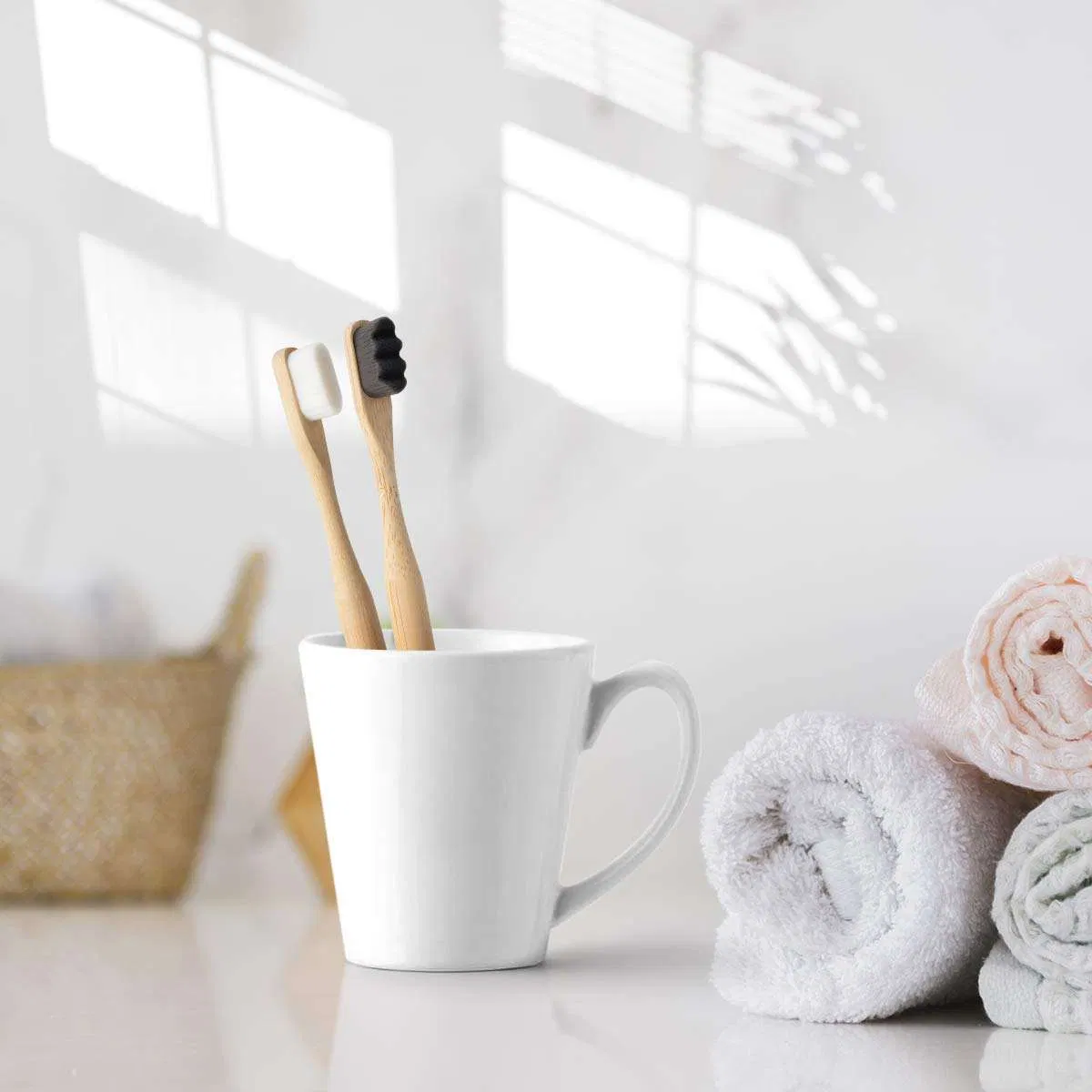 Customized Wholesale Charcoa Soft Nano-Bristles Bamboo Toothbrush