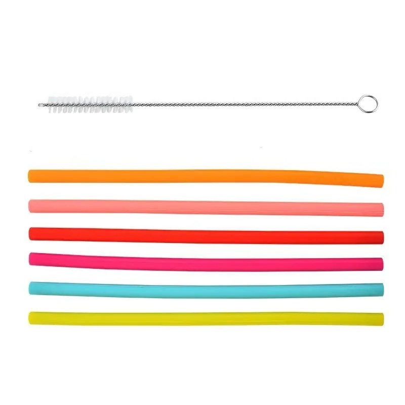 Durable Folding Reusable Travel Silicone Bend Straw Juice Milk Drinking Straws