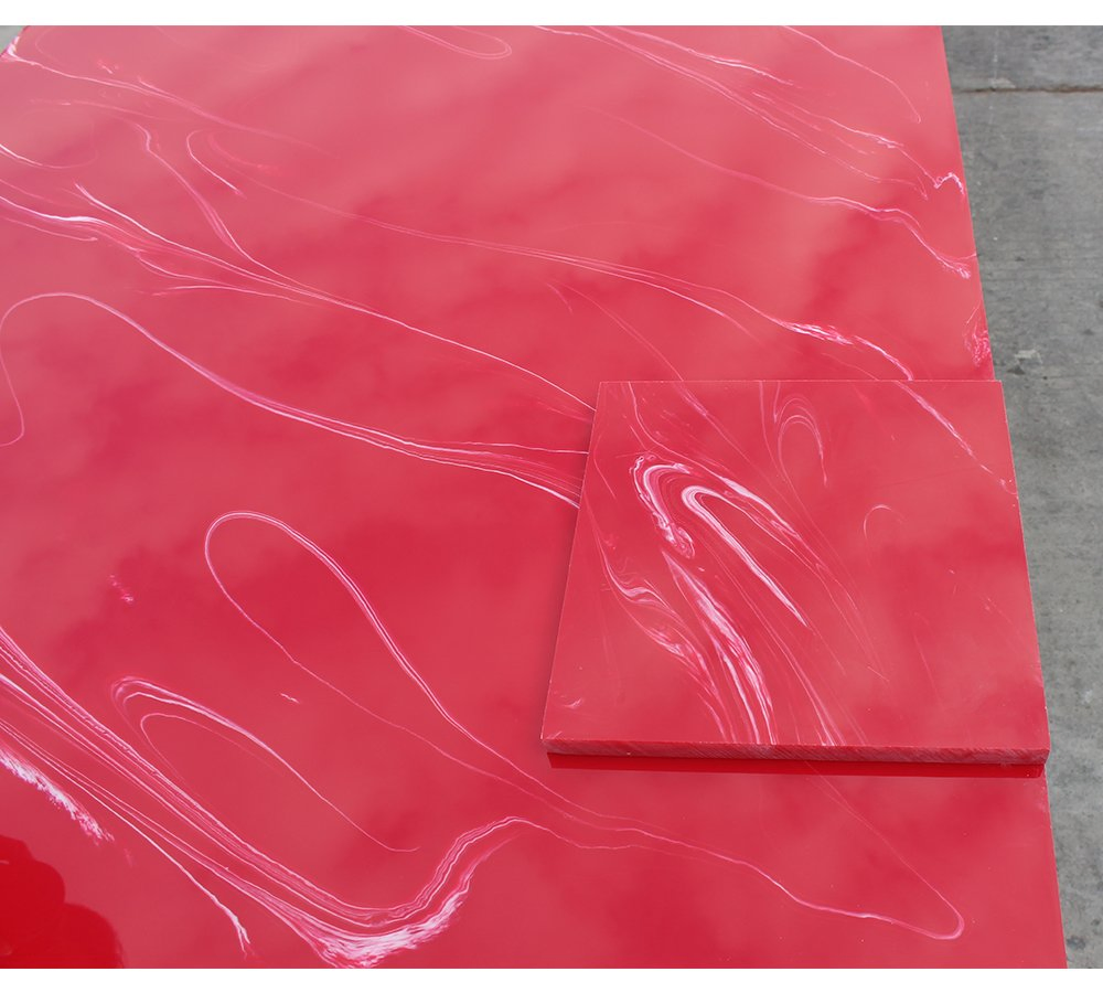 Premium Red Pure Acrylic Solid Surface Slabs for Stylish Wall Panels