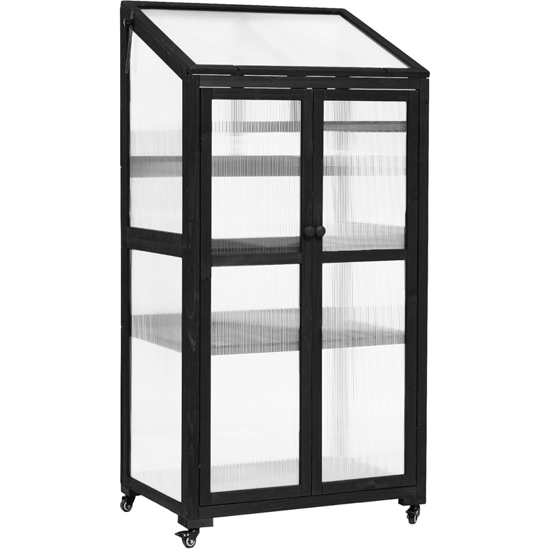 Металлическая цветочная этажерка-теплица для сада