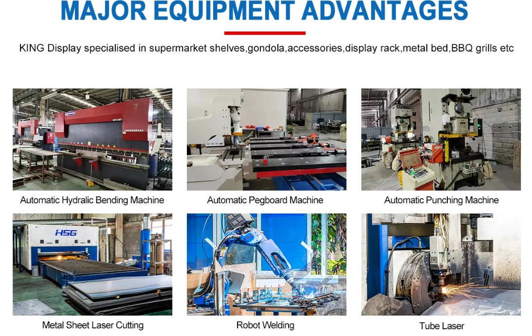 Sturdy Gold Metal Display Rack with Adjustable Wire Shelving