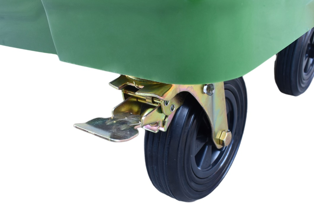 Мусорный бак 660L с крышкой и колесами