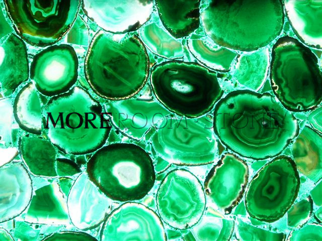 Interior Wall Decor Translucent Green Agate Stone Slab