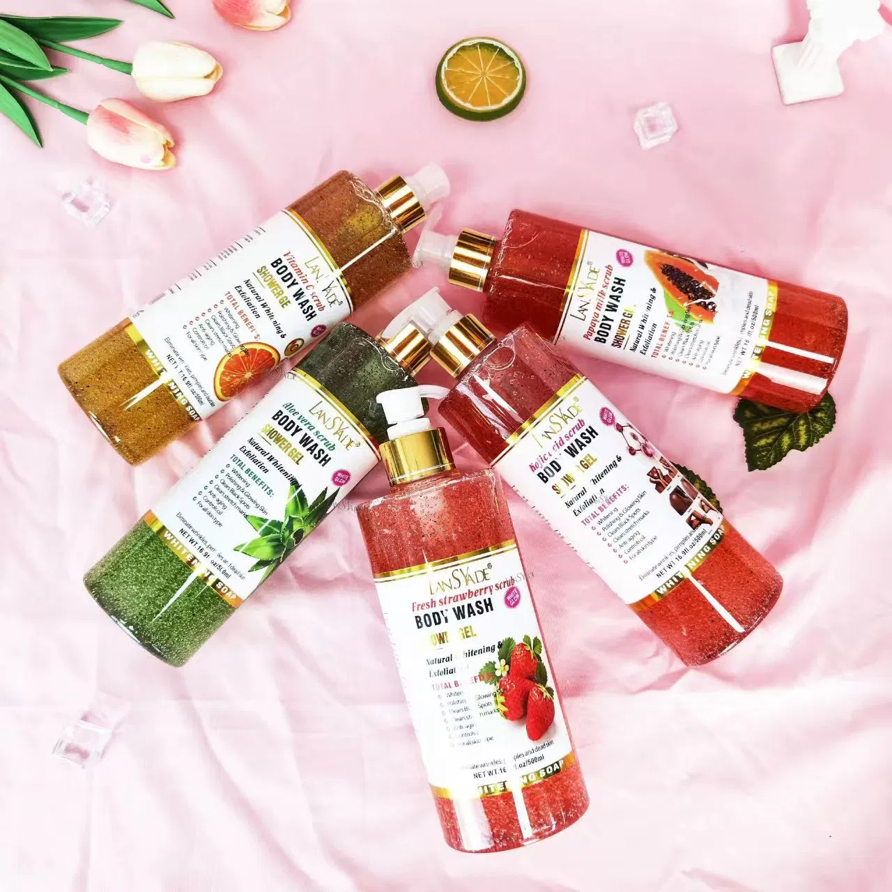 Shower Gel Moisturizing Exfoliating Scrub Bath Liquid Soap Skin Care