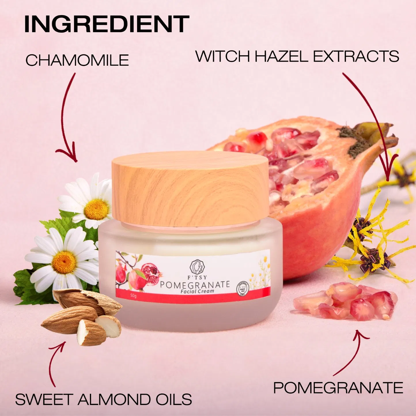 Best Selling Pomegranate Moisturizer Anti Wrinkle Face Cream Hyaluronic Moisturizing Face Cream