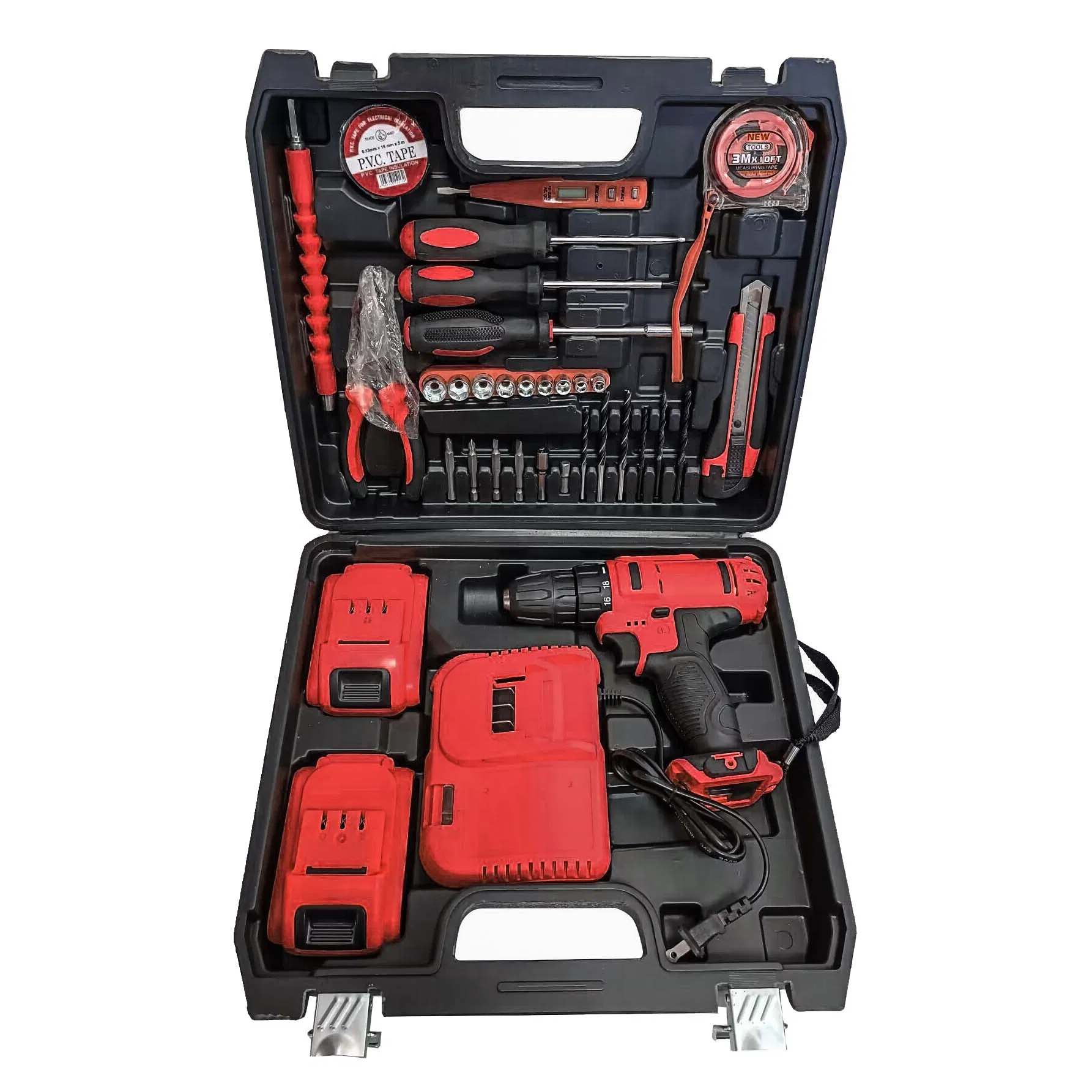 Electric Power Tool Screwdriver Lithium Battery Set Tool Box Set Hand Drilling Machine Krain Impact Drill Set Box Tool