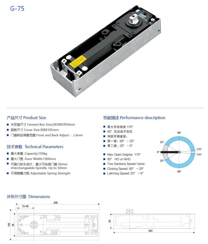 No Digging Floor Spring Door Closer