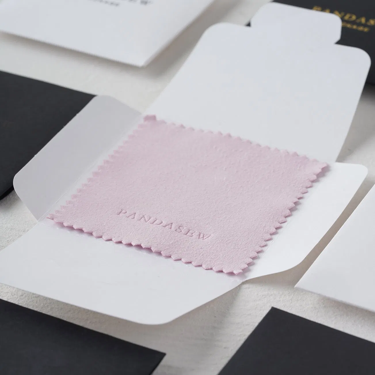 Pandasew High Quality Custom Logo Silver Polishing Cloth for Jewelry Rings Earrings Bracelet