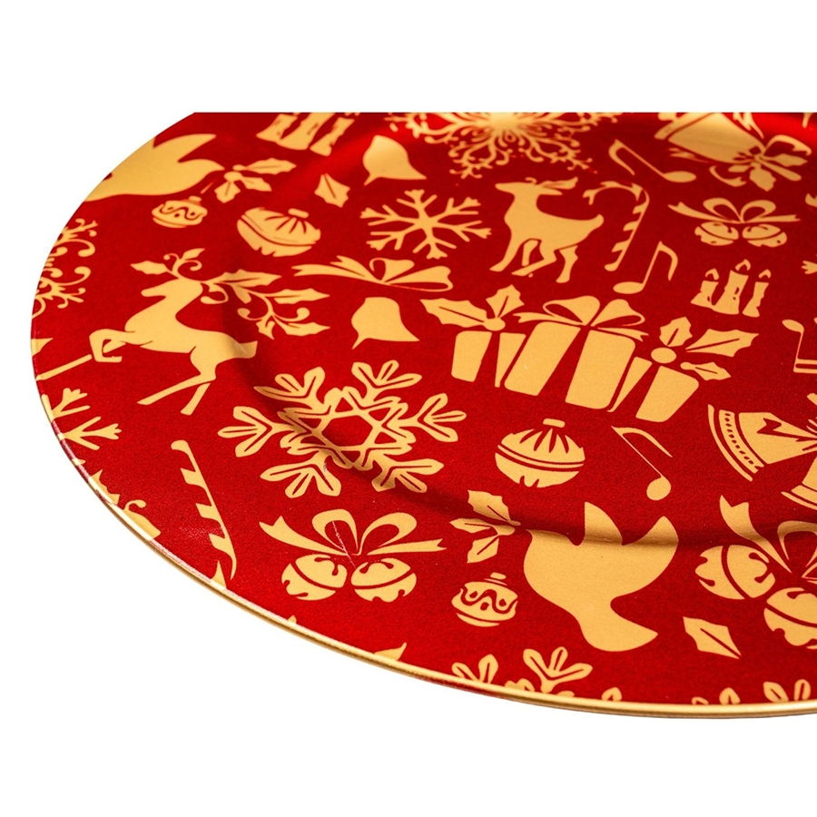 Unique Design Red Color PP Material Plastic Disposable Wedding Charger Plate