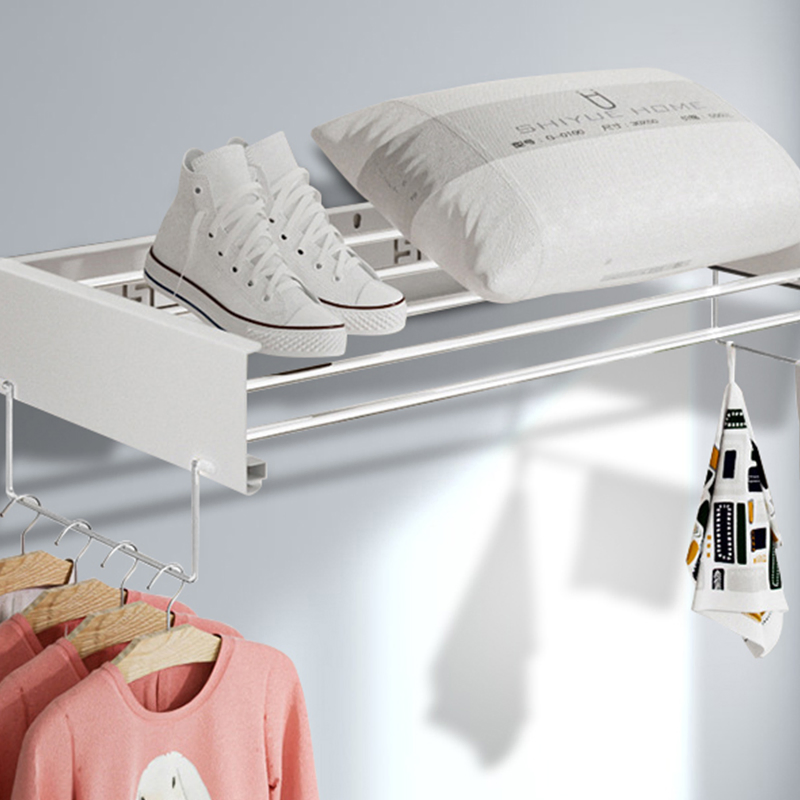 40 Inches Wall Mounted Stainless Steel Folding Collapsible Clothes Laundry Drying Rack with Wall Template