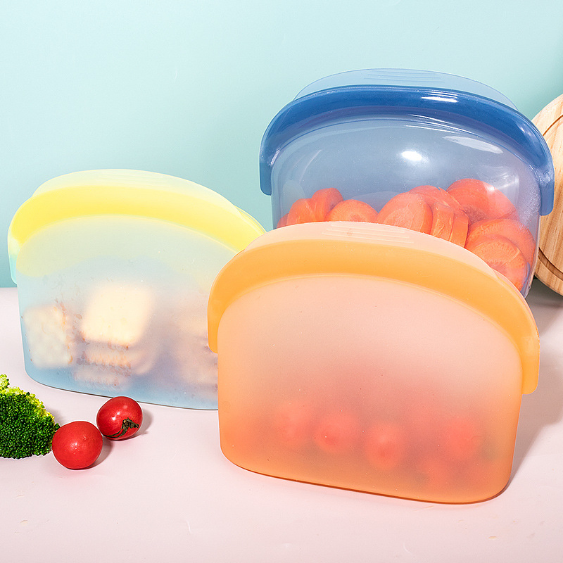 BPA Free Silicone Food Bags Are Hot Selling Kitchen Products. Silicone Fresh-Keeping Bags Are Food Grade Sealed Silicone Storage Bags