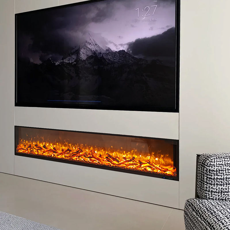 Heating Function Core Embedded Electric Fireplace with Simulated Flame