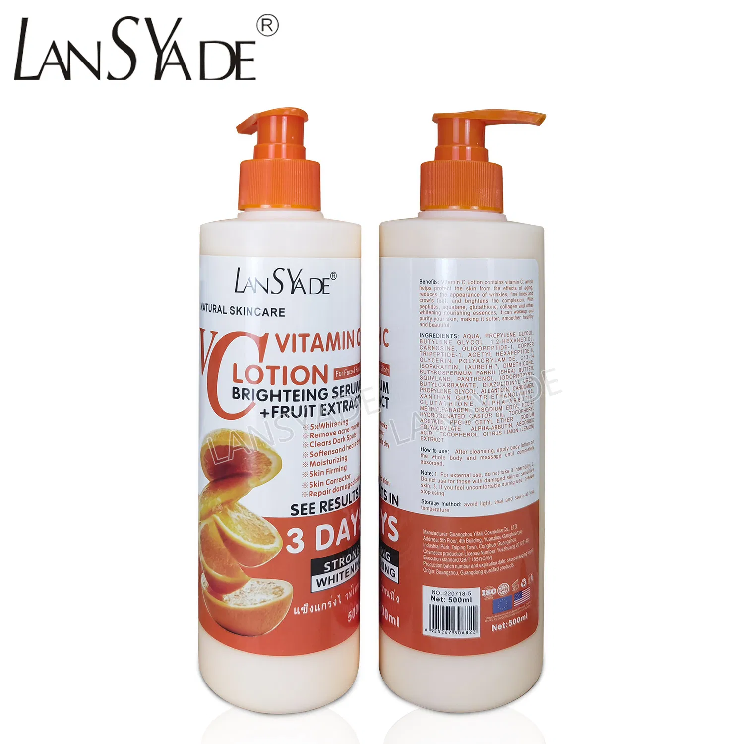Vitamin C Body Lotion Full Body Moisturizing Brightening Nourishing Rejuvenating Lotion 500ml