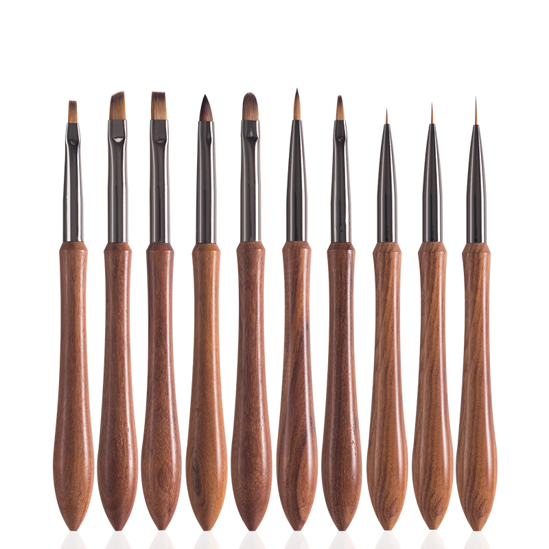 Guyo New Design Wood Handle 100% Kolinsky Nail Brush Set