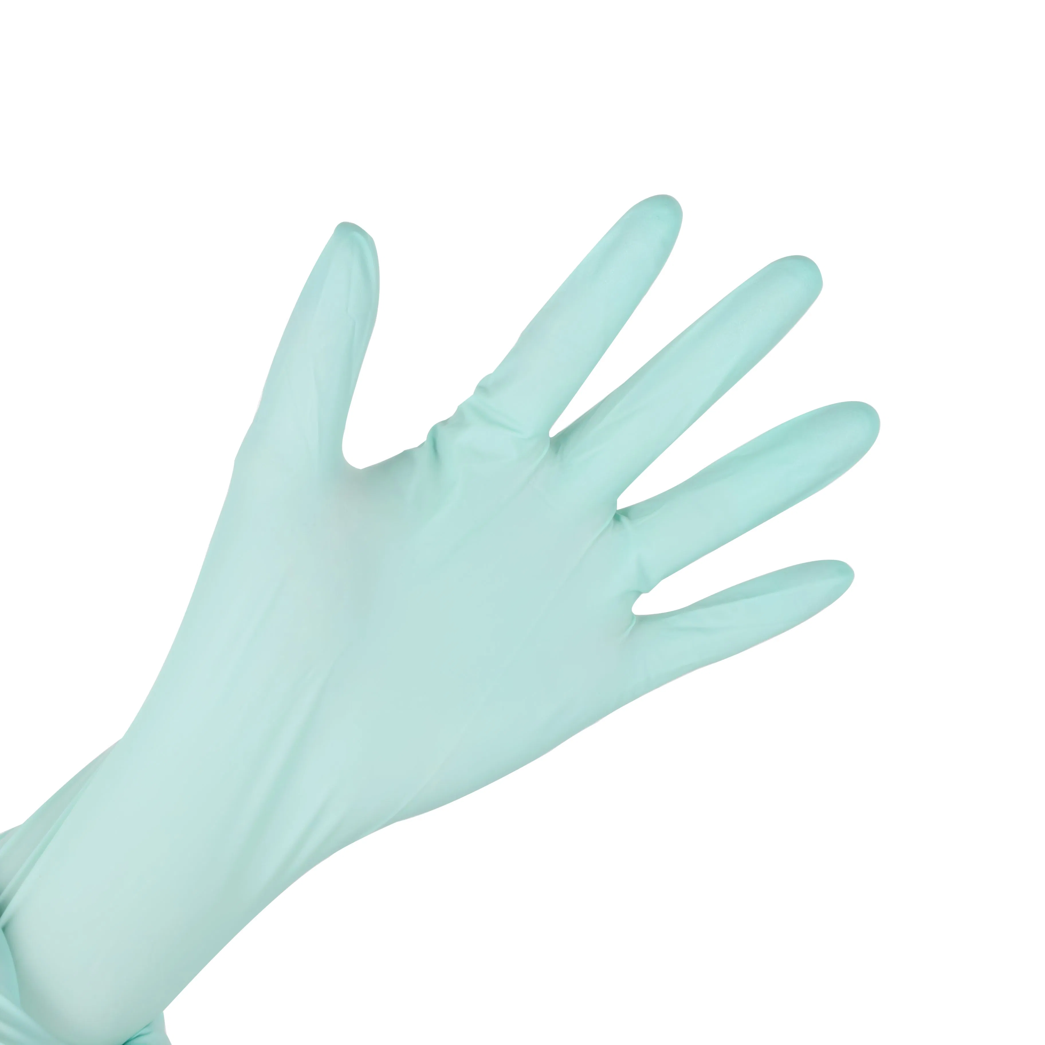 Disposable Industrial Electronics Light Blue Nitrile Glove Powder-Free