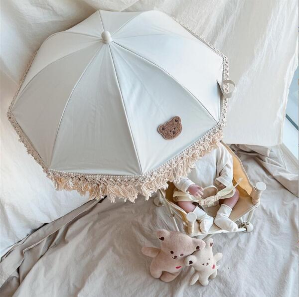 Детский зонт-козырек от солнца с вышитым мишкой