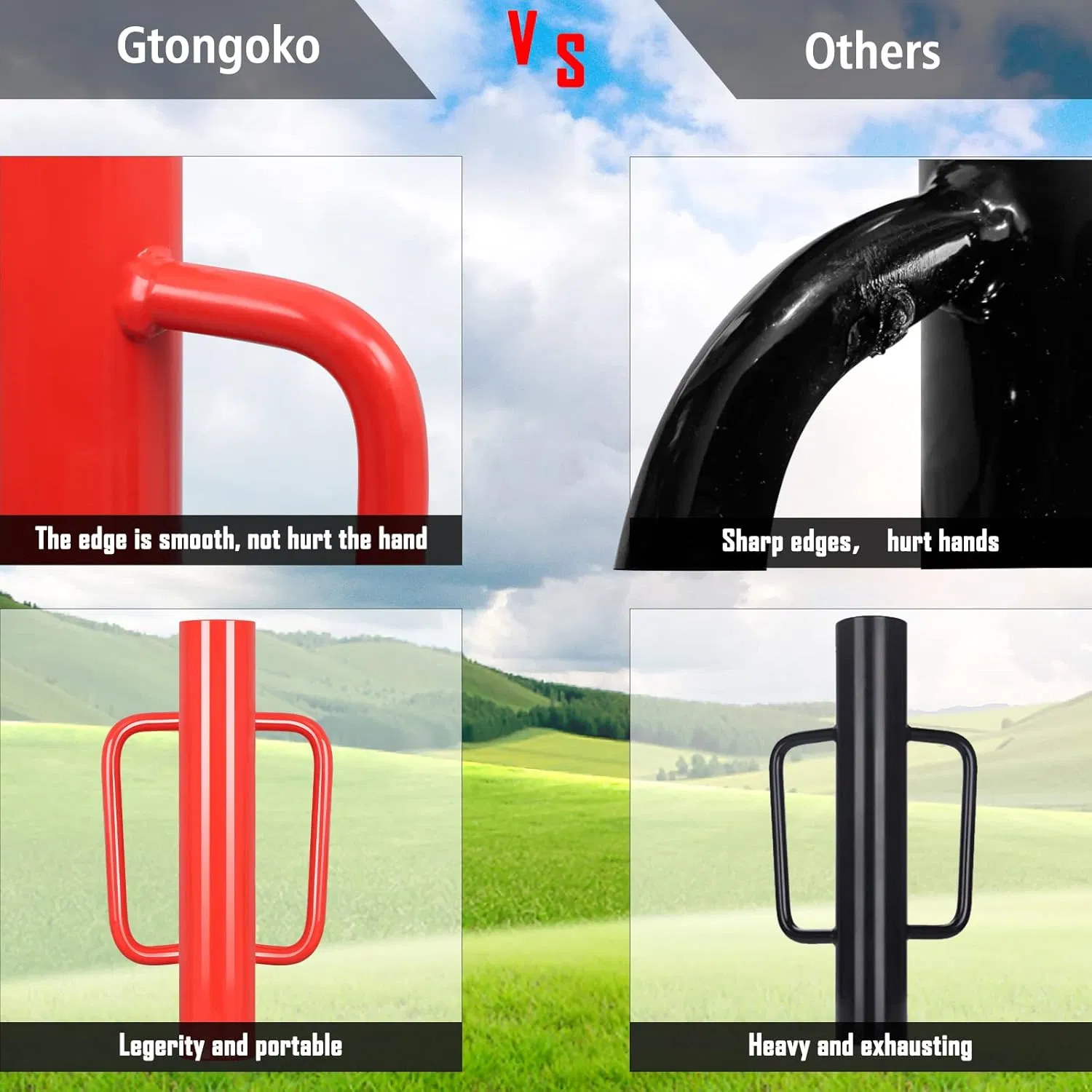 Garden Galvanized Hand Farm Aluminum Cordless 4X4 3" 130mm Fence Post Driver