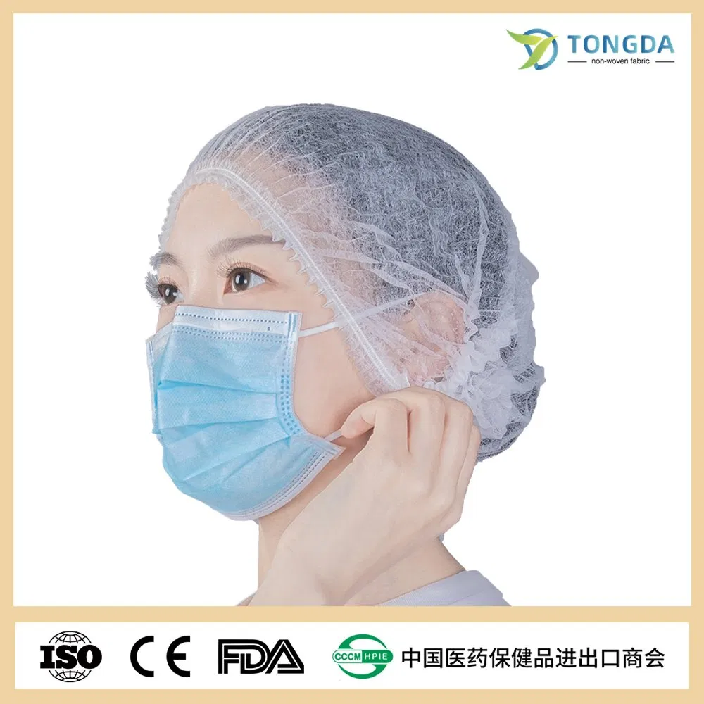 Disposable Nonwoven Single or Double Elastic Mob Cap