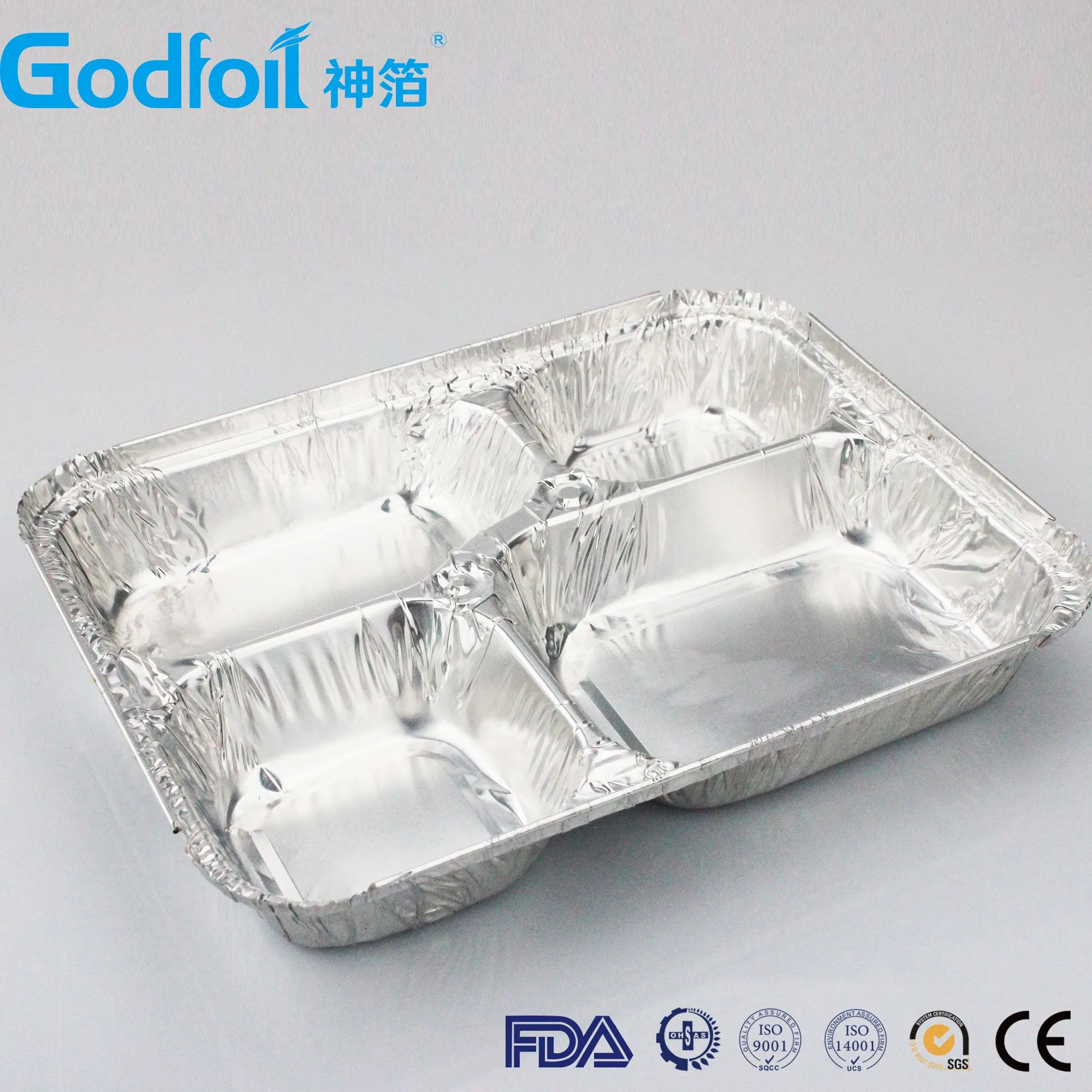 Food Lunch Box 4 Compartment Aluminium Storage Box Disposable Aluminum Foil Container
