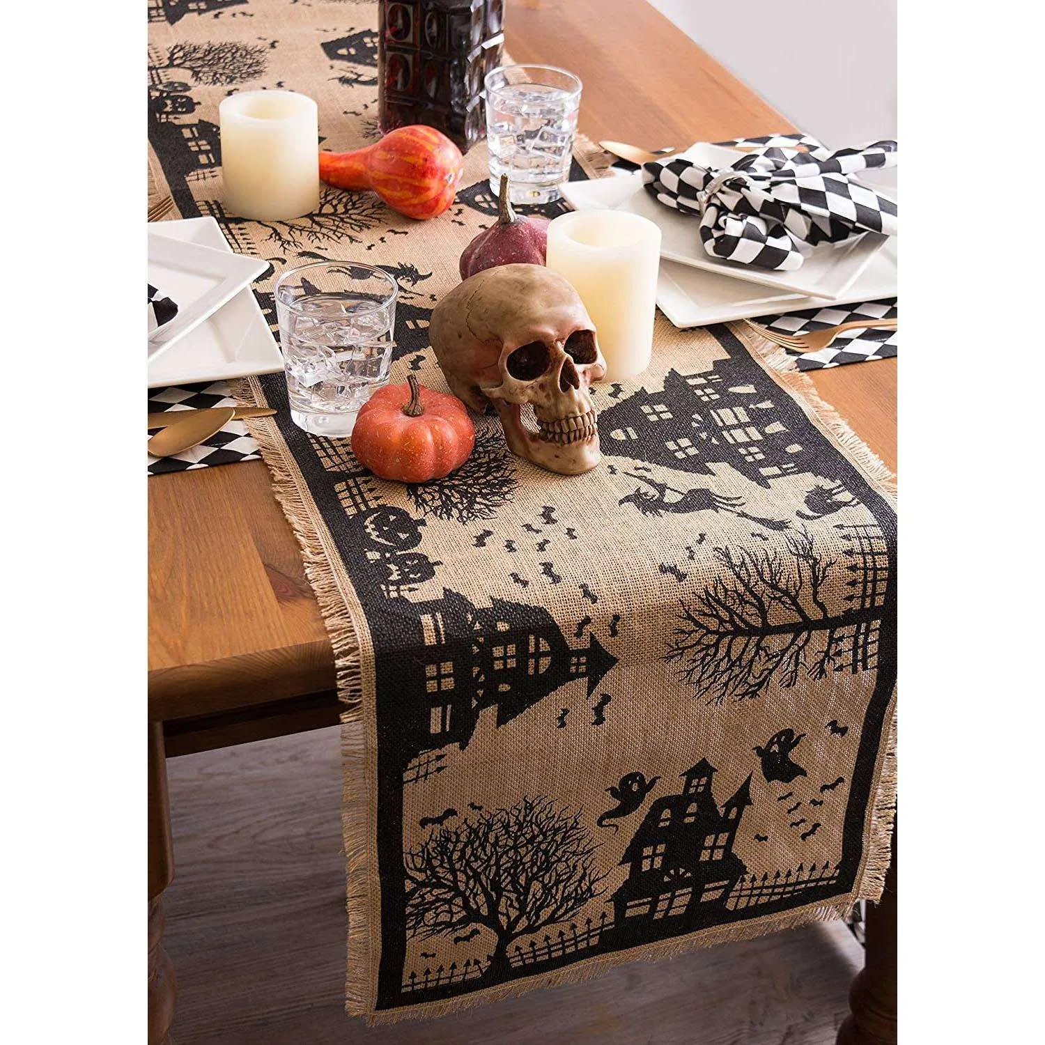 Custom Printed Durable Reusable Natural Burlap Jute Table Runner