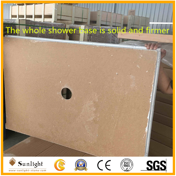 Roll-in Artificial Ada Cultured Marble Solid Shower Base for Disabled Showeroom