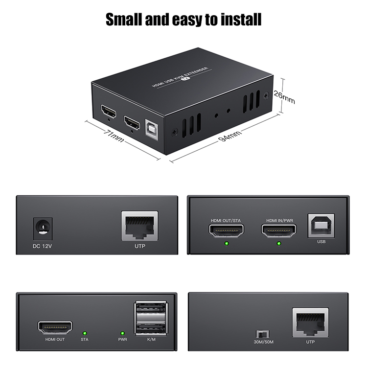USB 2.0 KVM-удлинитель 50м по CAT6 для клавиатуры и мыши