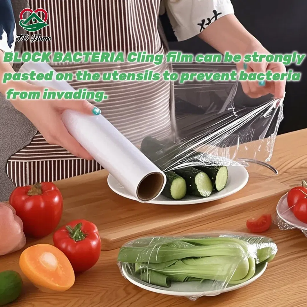 Transparent PE Food Grade Cling Film for Food Household Supermarket 25cm