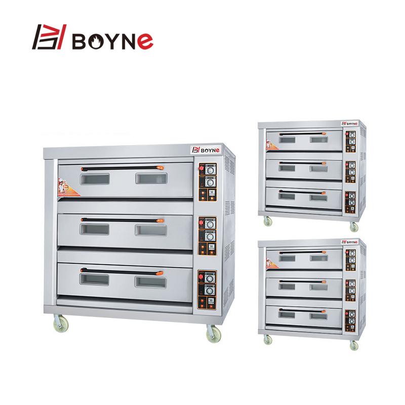 Three Deck Nine Trays Gas Bread Baking Oven