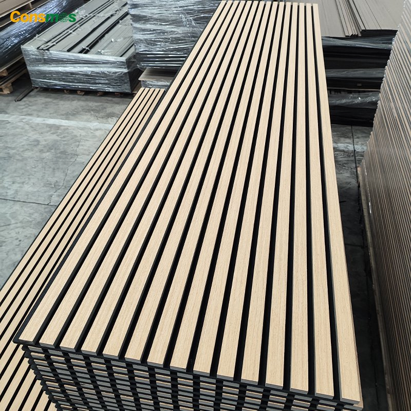 Modern Interior Decorative MDF Strip Soundproof Acoustic Wood Slat Wall Panel for Home Decor