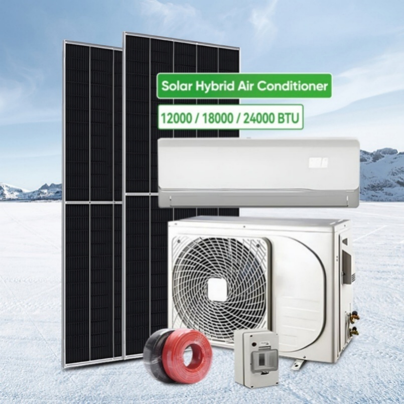 2026 Hot Selling 12000BTU Solar Air Conditioner Hybrid AC DC 12000BTU 18000BTU 24000BTU for Home Use Air Conditioner Wall Split Wall Mounted Air Conditioner