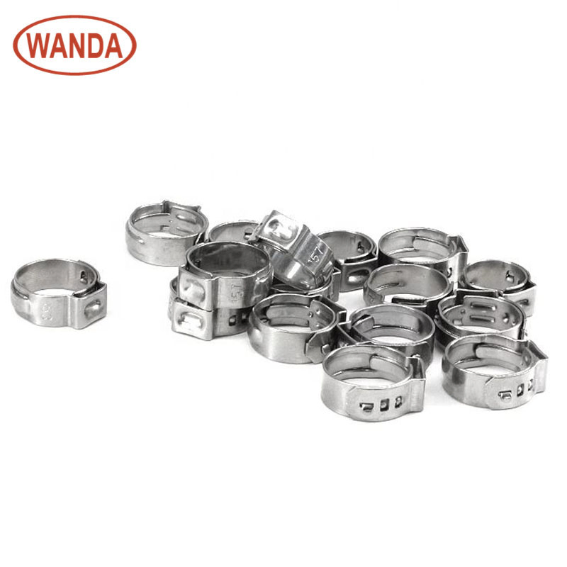 304 Stainless Steel Single Ear Hose Clamps for Connecting General Hoses and Hard Hoses.