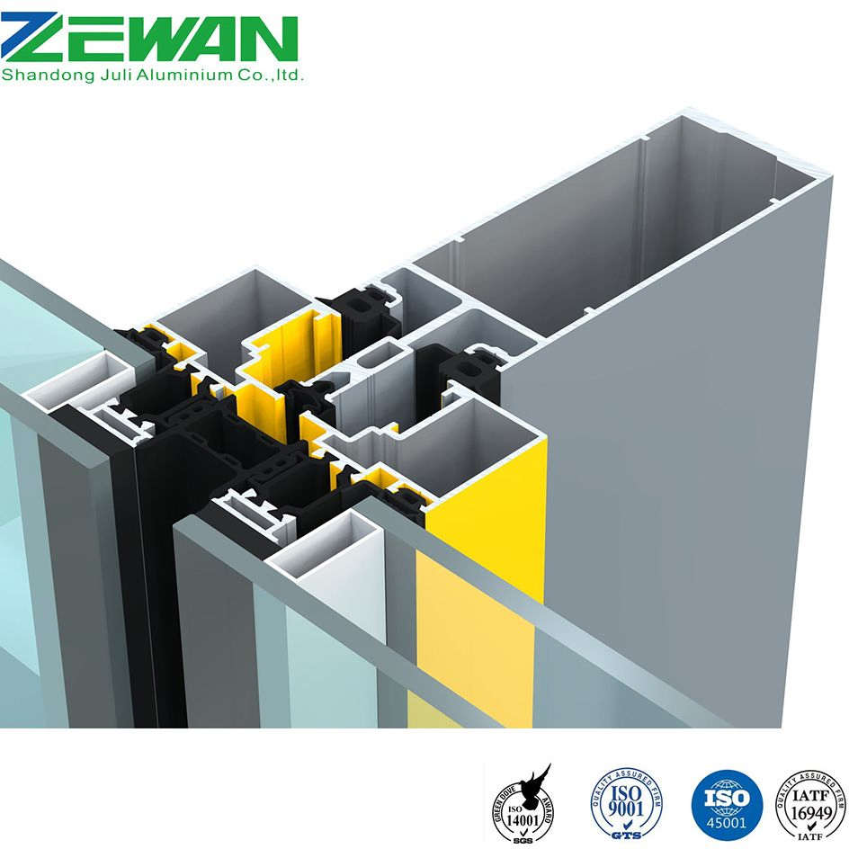 Modern Aluminum Curtain Wall Profile Supply Glass Aluminum Curtain Wall System