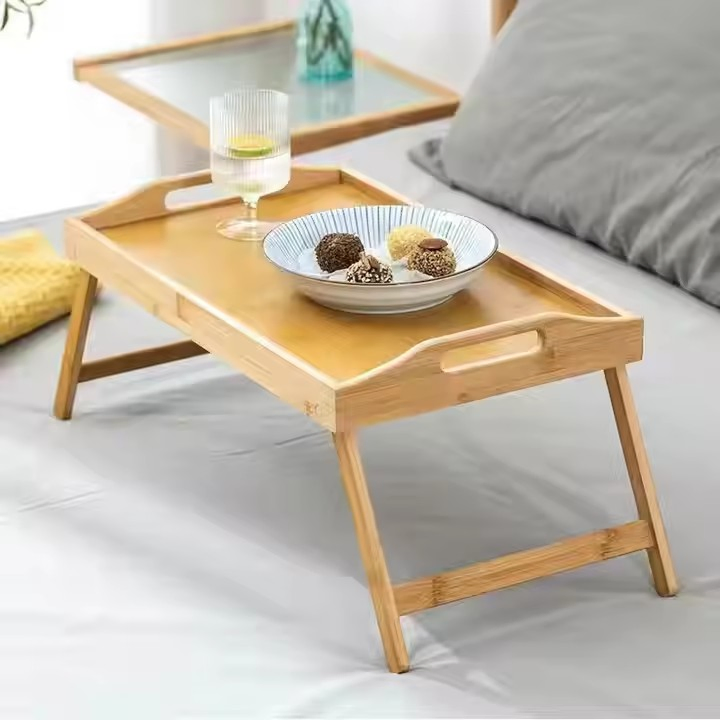 Bed Bambootable Tray with Folding Leg