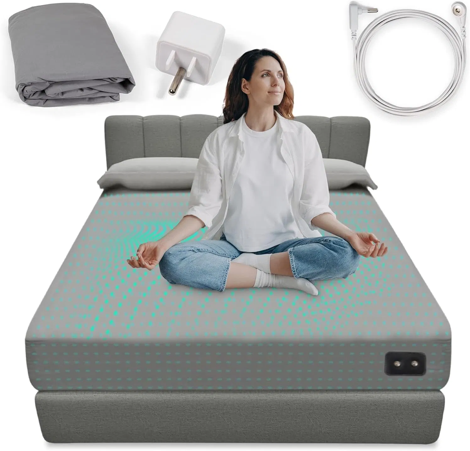 Grounding Sheets 95% Organic Cotton, 5% Pure Silver Fiber Organic Fitted Grounded Sheet for Improved Sleep